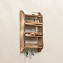 Aberto Design Estantería de madera con gancho para colgar 58x29x10 cm
